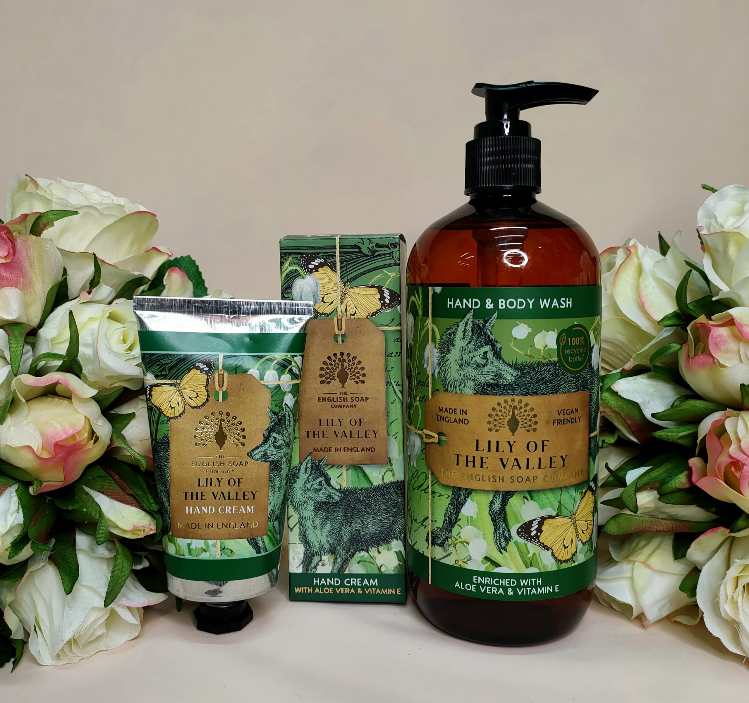 Sapone e crema mani al Mughetto. Made in England con Aloe Vera e vitamina E.