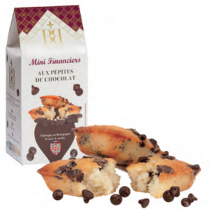 soffice dolcetto francese a forma di conchiglia Mini Financiers con Gocce di Cioccolato Biscuiterie de Bourgogne 150g