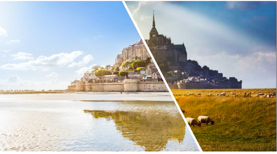 Biscotti francesi al burro croccanti e dorati, confezionati in una latta goffrata ispirata alla tradizione di Mont Saint Michel.